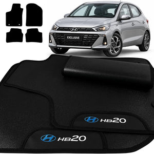 TAPETE BORRACHA PREMIUM HB20 2020 A 2026 4 PEÇAS