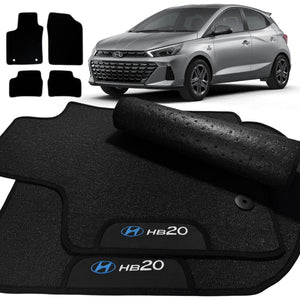 TAPETE BORRACHA PREMIUM HB20 2020 A 2026 4 PEÇAS
