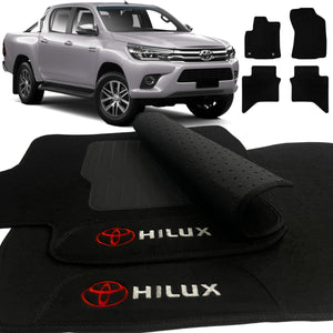 TAPETE CARPETE TOYOTA HILUX 2016 A 2023 PRETO 4 PEÇAS - Exclusive 