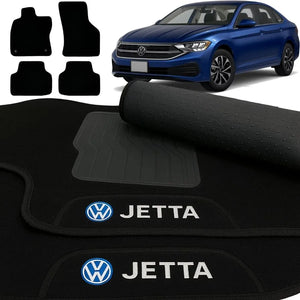 TAPETE CARPETE JETTA 2018 A 2024 PRETO 4 PEÇAS