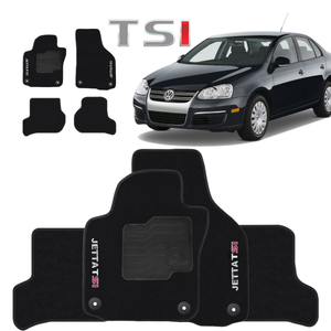 TAPETE CARPETE JETTA TSI 2007 A 2010 PRETO BORDADO - Exclusive 