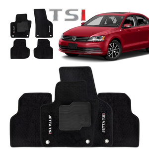 TAPETE CARPETE JETTA TSI 2011 A 2018 PRETO BORDADO - Exclusive 