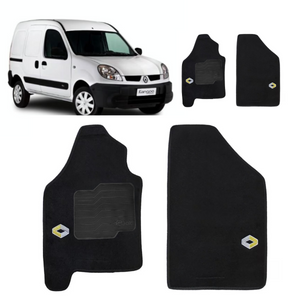 TAPETE CARPETE KANGOO 1997 A 2015 PRETO 2 PEÇAS - Exclusive 