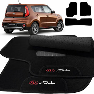 TAPETES CARPETE PRETO KIA SOUL 2010 A 2019 3 PEÇAS