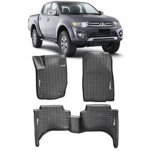 TAPETE TIPO BANDEJA PREMIUM L200 TRITON 2010 A 2017 JOGO COMPLETO