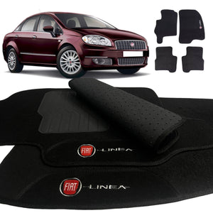 TAPETE CARPETE LINEA 2008 A 2012 PRETO 4 PEÇAS - Exclusive 