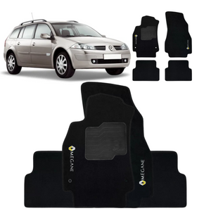 TAPETE CARPETE MEGANE GRAND TOUR 2007 A 2013 PRETO 4 PEÇAS - Exclusive 