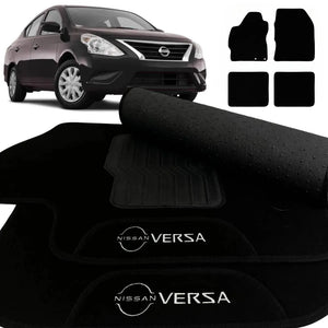 TAPETE CARPETE VERSA 2016 A 2019 PRETO 4 PEÇAS