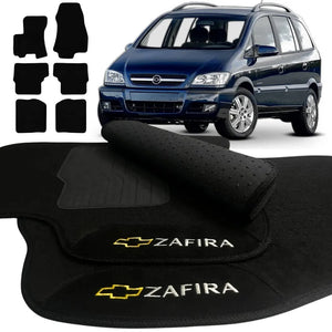 TAPETE CARPETE ZAFIRA 2001 A 2012 7 LUGARES PRETO 6 PEÇAS