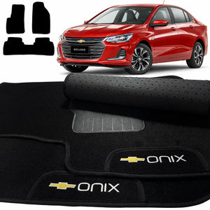 TAPETES CARPETE PRETO ONIX PLUS 2020 A 2022 3 PEÇAS
