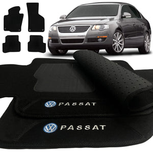 TAPETE CARPETE PASSAT B6 2005 A 2010 PRETO 4 PEÇAS - Exclusive 