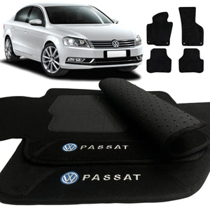 TAPETE CARPETE PASSAT B7 2011 A 2014 PRETO 4 PEÇAS - Exclusive 