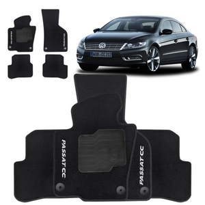 TAPETE CARPETE PASSAT CC 2008 A 2017 PRETO 4 PEÇAS - Exclusive 