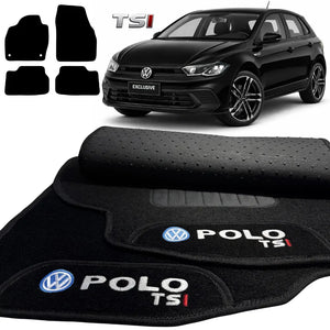 TAPETES CARPETE PRETO POLO TSI 2018 A 2024 4 PEÇAS