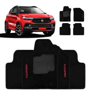 TAPETE CARPETE PULSE ABARTH 2021 A 2023 PRETO 4 PEÇAS - Exclusive 