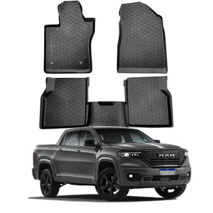 TAPETE BANDEJA RAMPAGE 2024 A 2025 PRETO 5 PEÇAS