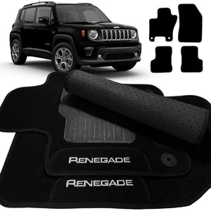 TAPETES CARPETE PRETO RENEGADE 2015 A 2026 4 PEÇAS