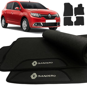 TAPETE BORRACHA PREMIUM SANDERO 2009 A 2023 4 PEÇAS - Exclusive 