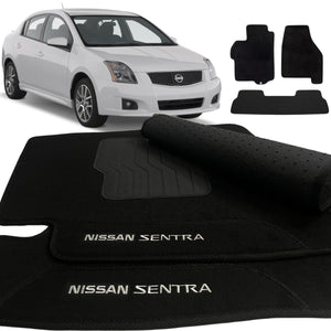 TAPETE CARPETE SENTRA 2007 A 2013 PRETO 3 PEÇAS - Exclusive 