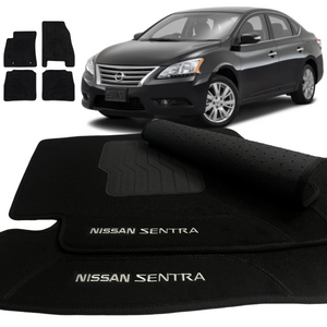 TAPETE CARPETE SENTRA 2014 A 2022 PRETO 4 PEÇAS - Exclusive 