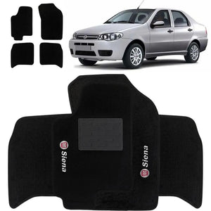 TAPETE CARPETE SIENA 2012 A 2021 PRETO 4 PEÇAS