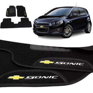 TAPETE CARPETE SONIC 2012 A 2015 PRETO 3 PEÇAS