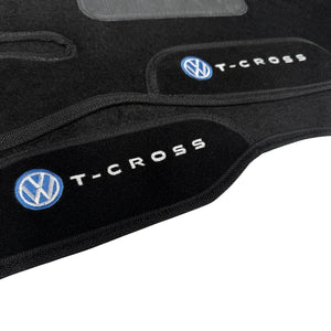 TAPETES CARPETE PRETO T-CROSS 2018 A 2026 3 PEÇAS