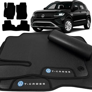 TAPETES BORRACHA PREMIUM T-CROSS 2018 A 2026 3 PEÇAS