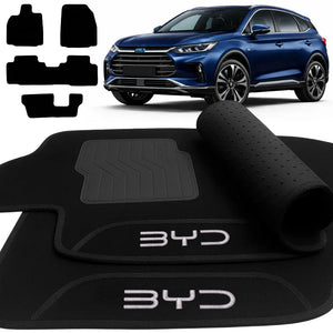 TAPETES CARPETE PRETO BYD TAN 7 LUGARES 2023 A 2024 4 PEÇAS