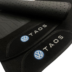 TAPETE CARPETE TAOS 2021 A 2024 PRETO 3 PEÇAS - Exclusive 