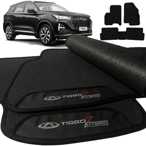 TAPETE BORRACHA PREMIUM TIGGO 7 HYBRID 2019 A 2024 3 PEÇAS - Exclusive 