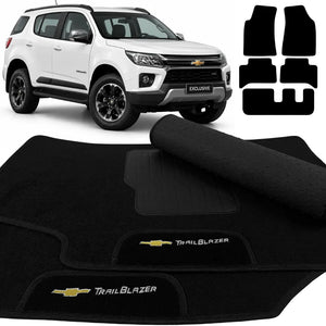 TAPETES CARPETE PRETO TRAILBLAZER 2012 A 2022 7 LUGARES 5 PEÇAS