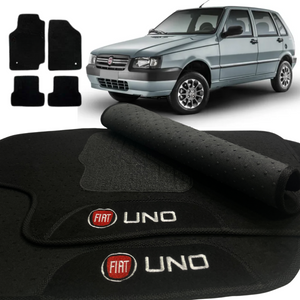 TAPETE CARPETE UNO MILLE PRETO COM 5 PEÇAS