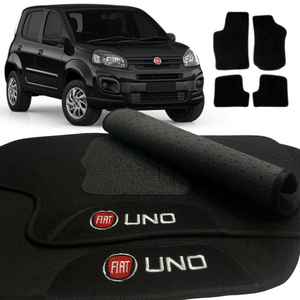 TAPETE CARPETE UNO VIVACE 2010 A 2016 BORDADO PRETO 5 PEÇAS