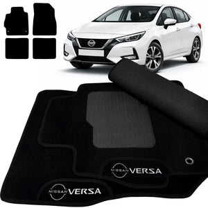 TAPETE CARPETE VERSA 2020 A 2025 PRETO 4 PEÇAS