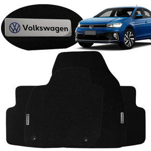 TAPETE BORRACHA TAG INOX VIRTUS 2017 A 2024 4 PEÇAS