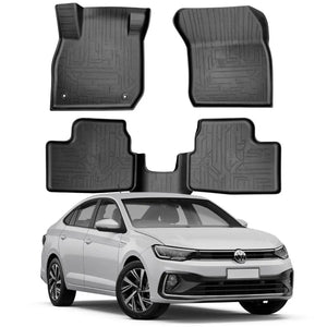 TAPETE BANDEJA VIRTUS 2018 A 2025 PRETO 5 PEÇAS