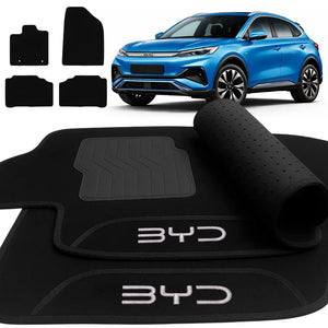 TAPETES CARPETE PRETO BYD YUAN 2023 A 2024 4 PEÇAS