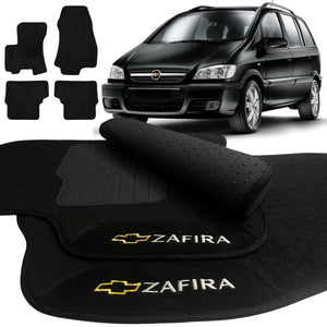 TAPETE CARPETE ZAFIRA 2001 A 2012 PRETO 4 PEÇAS - Exclusive 
