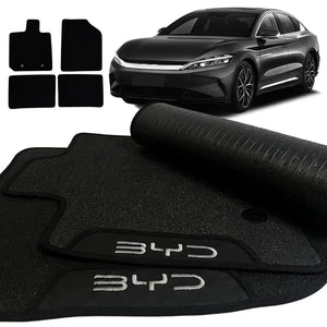 TAPETE BORRACHA PREMIUM BYD HAN 2023 A 2025 PRETO 4 PEÇAS