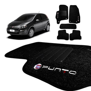 TAPETE PUNTO 2016 A 2018 PRETO BORDADO 5 PEÇAS - Gold Brasil Parts