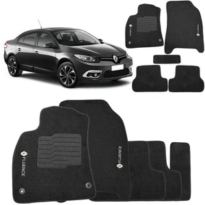 TAPETE RENAULT FLUENCE 2010 A 2018 PRETO BORDADO 5 PEÇAS - Gold Brasil Parts