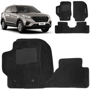 TAPETE CRETA 2017 A 2021 PRETO BORDADO 3 PEÇAS - Gold Brasil Parts