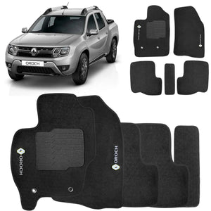 TAPETE RENAULT OROCH 2020 A 2023 PRETO 5 PEÇAS - Gold Brasil Parts