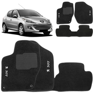 TAPETE PEUGEOT 307 2002 A 2012 PRETO 3 PEÇAS - Gold Brasil Parts