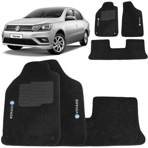 TAPETE VOLKSWAGEN VOYAGE 2009 A 2015 PRETO 3 PEÇAS - Gold Brasil Parts