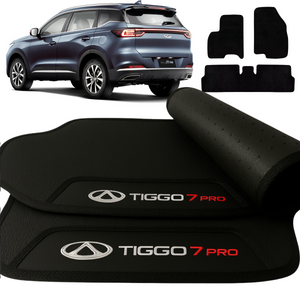 TAPETE BORRACHA PREMIUM TIGGO 7 PRO BORDADO 3 PEÇAS